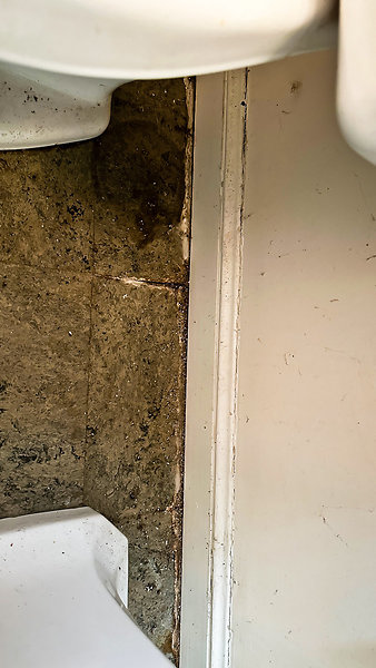 Water Damage-1 - Water damage at fdn in bath